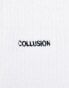 COLLUSION Unisex branded sock in white