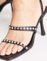 Фото #8 товара Public Desire Wide Fit Leni mid heel sandals with embellished straps in black