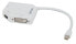 Фото #1 товара Manhattan Mini DisplayPort 1.2 to HDMI - DVI and VGA Adapter Cable (3-in-1) - 25cm - White - Male to Female - Passive - HDMI 4K@30Hz - VGA and DVI 1080p@60Hz - Equivalent to MDP2VGDVHDW - Compatible with DVD-D - Three Year Warranty - Blister - 0.25 m - Mini Display