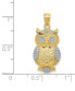 ფოტო #4 პროდუქტის Textured Owl Charm in 14K Gold with Rhodium Plating