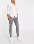 ASOS DESIGN smart skinny trousers with cotton mix micro texture in navy