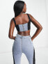 Фото #2 товара ASOS DESIGN co-ord denim top with mesh detail in blue