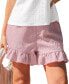 Women's Pink Wide Leg Ruffle Cuff Shorts Розовый, Small - фото #1