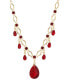 Фото #1 товара 2028 gold-Tone Siam Red Bead Pendant Necklace