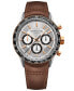 ფოტო #1 პროდუქტის Men's Swiss Automatic Chronograph Freelancer Brown Leather Strap Watch 43.5mm