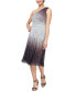 Women's Ombré Metallic One-Shoulder Midi Dress