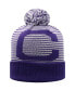 ფოტო #2 პროდუქტის Men's Purple Clemson Tigers Line Up Cuffed Knit Hat with Pom