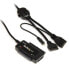 Фото #2 товара USB 2.0 to SATA/IDE Combo Adapter for 2.5/3.5" SSD/HDD - 1 x SATA Data 7 pin - 1 x IDE 40 pin - 1 x IDE 44 - 1 x SATA - 1 x LP4 - Black - Activity - Link - CE - FCC - JMicron JM20337 - 12 V