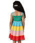 ფოტო #2 პროდუქტის Little Girls Smocked Colorblock Cotton Dress