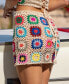 Фото #2 товара Women’s Cupshe X JoJo Open Weave Floral Crochet Mini Cover-Up Skirt