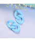 ფოტო #2 პროდუქტის Women's Blue Chain-link Drop Earrings