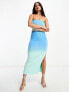 Фото #4 товара The Frolic ombre knitted bandeau top co-ord in blue
