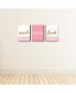 Girl - Pink & Gold - Wall Art - 7.5 x 10 in - Set of 3 Signs - Wash Brush Flush