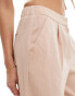 Miss Selfridge tailored wide leg pull on trouser in pink pinstripe co ord