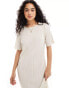 Фото #7 товара YAS plisse t-shirt maxi dress in cream - CREAM