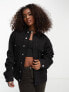 Фото #1 товара COLLUSION Unisex oversized denim jacket in black