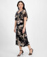 ფოტო #4 პროდუქტის Petite V-Neck Floral Cape Midi Dress