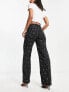 Monki co-ord tailored trousers in black floral print