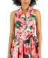 Фото #4 товара Women's Floral Poplin Sleeveless Wrap Dress
