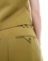 Фото #5 товара ASOS DESIGN low waist mensy tailored trousers in olive