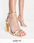 Фото #1 товара Glamorous Wide Fit strappy heel sandals in gold