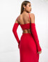 Public Desire bardot strappy top co-ord in red