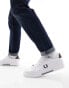 Фото #1 товара Fred Perry leather logo trainers in white & navy