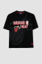 Fit Nba Miami Heat Oversize Fit Bisiklet Yaka %100 Pamuk Tişört Z4661az23sp