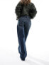 Фото #3 товара Mango straight leg oversized jeans in dark blue vintage wash