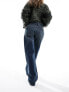 Фото #5 товара Mango straight leg oversized jeans in dark blue vintage wash