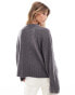 ASOS DESIGN v neck cardigan in lambswool blend in grey