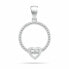 Фото #1 товара Glittering silver round pendant with zircons PT21W