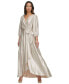 ფოტო #1 პროდუქტის Women's Metallic Textured Faux-Wrap Gown