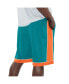 Men's Aqua, Orange Distressed Miami Dolphins Vintage-Like Fan Favorite Shorts