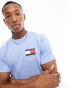 Фото #1 товара Tommy Jeans slim essential flag logo t-shirt in blue