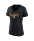 Фото #2 товара Women's Black Pittsburgh Pirates Raise It V-Neck T-Shirt