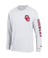 Men's White Oklahoma Sooners Team Stack Long Sleeve T-shirt