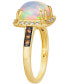 ფოტო #4 პროდუქტის Neopolitan Opal (1-5/8 ct. t.w.) & Diamond (1/5 ct. t.w.) Halo Ring in 14k Gold