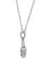 Фото #2 товара Macy's cubic Zirconia Baguette Cluster 18" Pendant Necklace in Sterling Silver