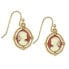 Gold-Tone Simulated Dark Orange Cameo Oval Drop Earrings