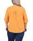 Фото #2 товара Женская блузка NY Collection plus Size с длинными рукавами и карманами