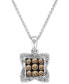 Фото #1 товара Le Vian diamond Square Cluster 18" Pendant Necklace (3/8 ct. t.w.) in 14k White Gold
