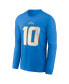 Фото #2 товара Men's Justin Herbert Powder Blue Los Angeles Chargers Player Name and Number Long Sleeve T-shirt