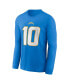 ფოტო #2 პროდუქტის Men's Justin Herbert Powder Blue Los Angeles Chargers Player Name and Number Long Sleeve T-shirt