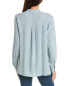 Eileen Fisher Mandarin Collar Silk Shirt Women's Gray M