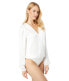 Фото #4 товара PAIGE 298355 Womens Faux Wrap Smocked Bodysuit White Size S