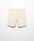 ფოტო #1 პროდუქტის Men's Linen-Blend Darts Detail Bermuda Shorts