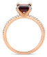 Garnet (2-1/8 ct.t.w.) and Diamond (1/10 ct.t.w.) Ring in 10k Rose Gold