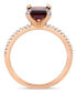 ფოტო #3 პროდუქტის Garnet (2-1/8 ct.t.w.) and Diamond (1/10 ct.t.w.) Ring in 10k Rose Gold