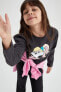 Kız Çocuk Looney Tunes Bisiklet Yaka Uzun Kollu Tişört